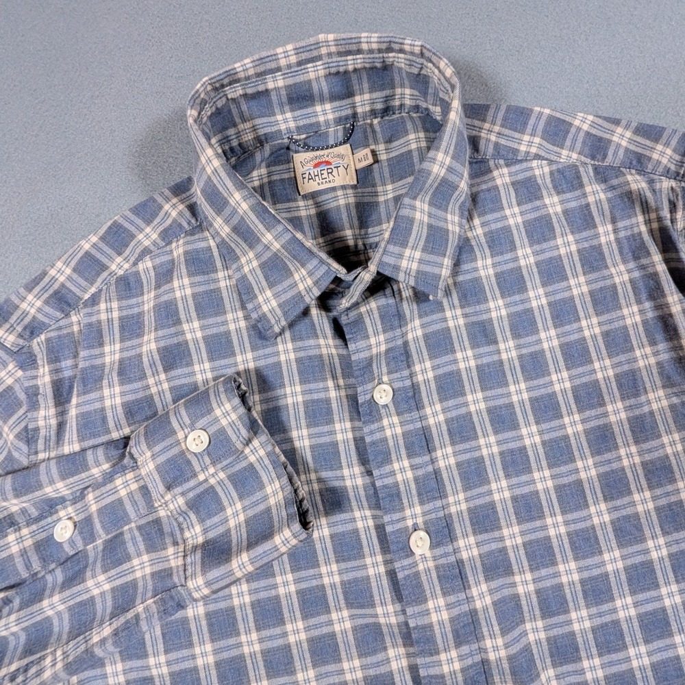 Faherty Plaid Button Down Shirt Mens Size Medium Stretch MWF2206